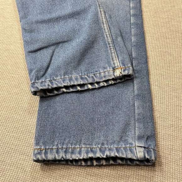 Key Jeans Mens Blue Denim Straight Leg Pants Flannel Lined Pockets Size 34X32 - Picture 6 of 12